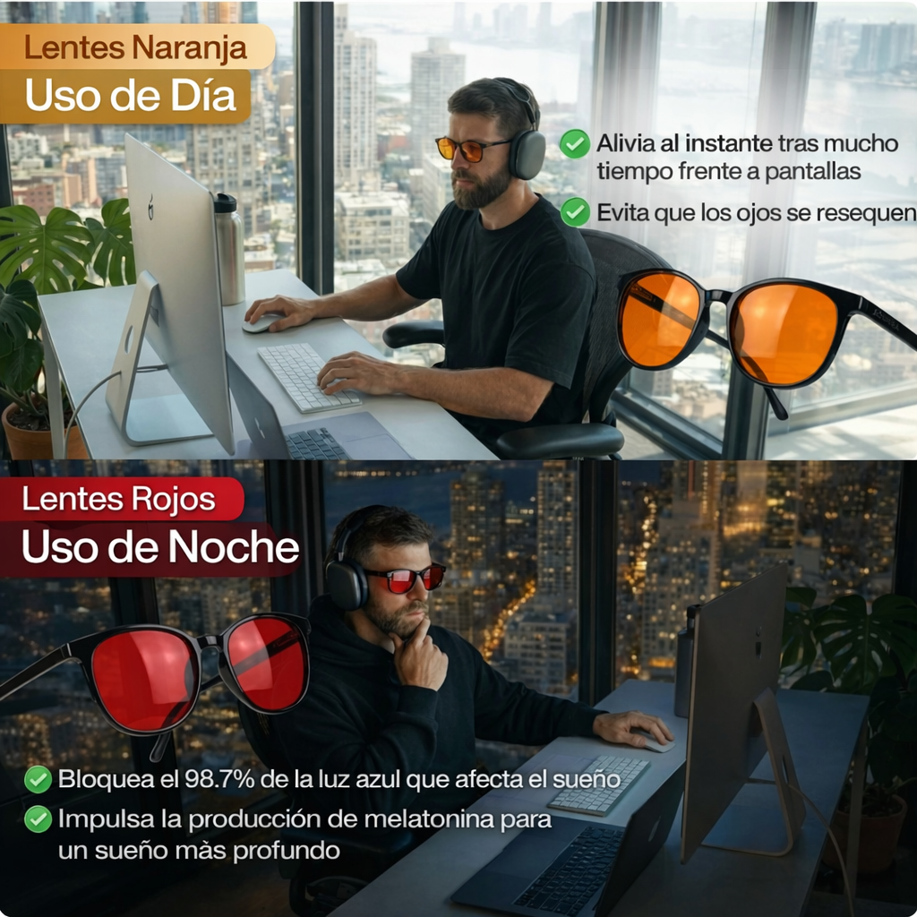 Gafas de Descanso PowerTape - Bloqueo de Luz Azul