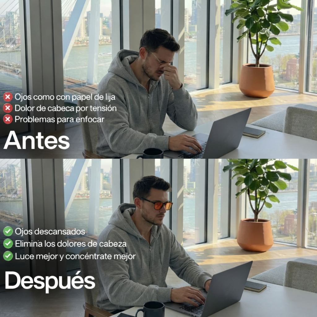 Gafas de Descanso PowerTape - Bloqueo de Luz Azul