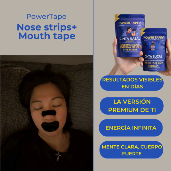 Combo Power Tape – 30 Mouth Tapes + 30 Nose Strips